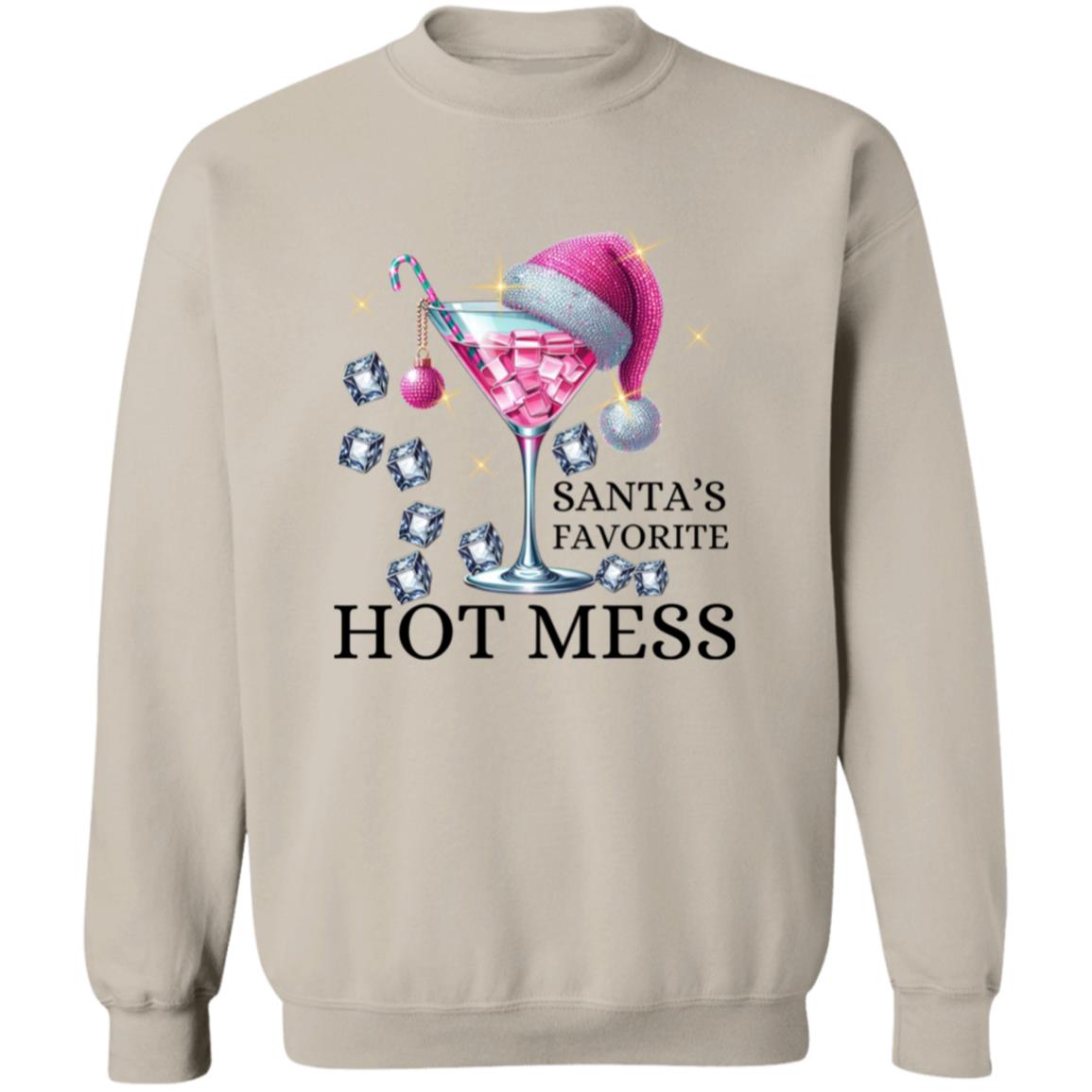 Pink Hot Mess Christmas Crewneck Pullover Sweatshirt