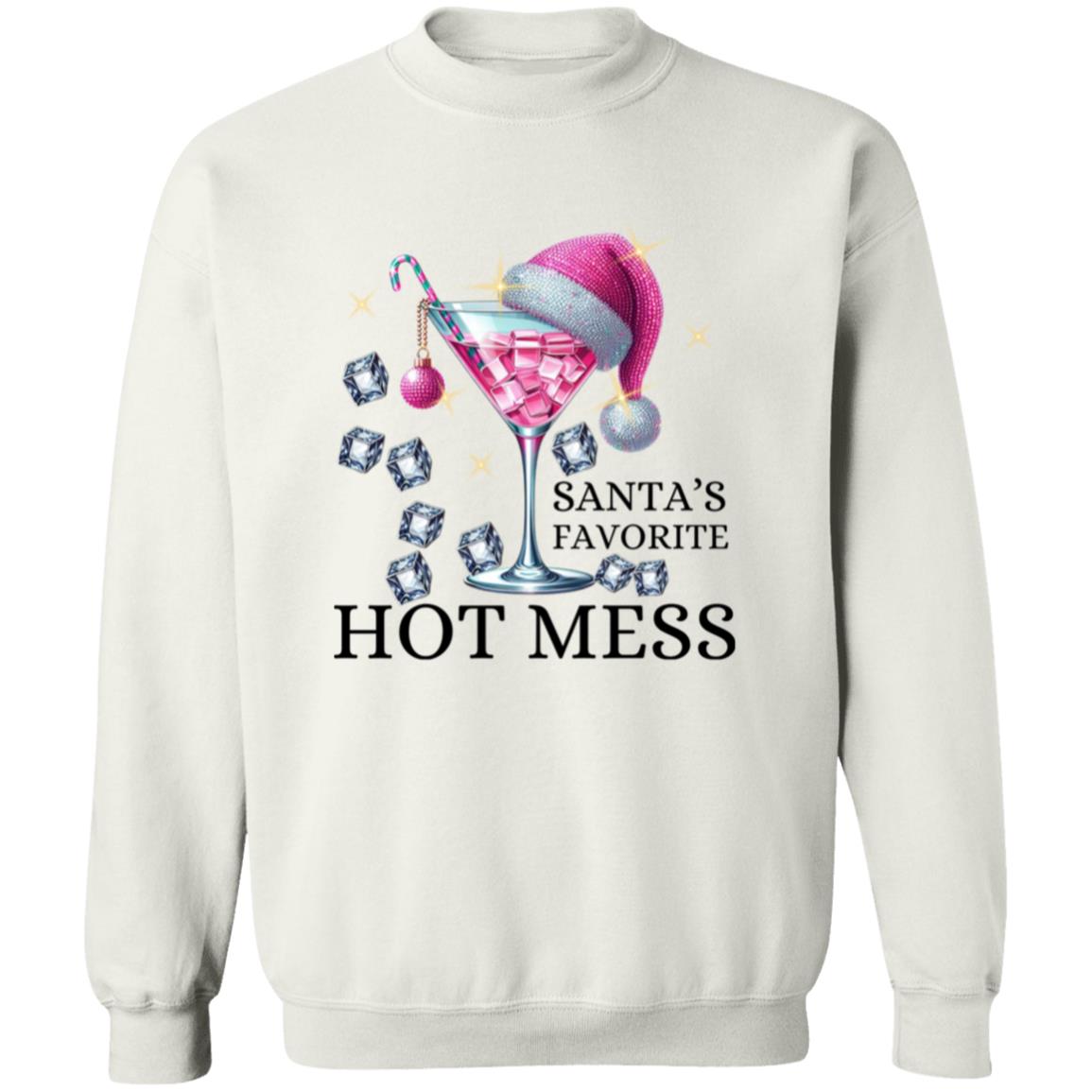 Pink Hot Mess Christmas Crewneck Pullover Sweatshirt