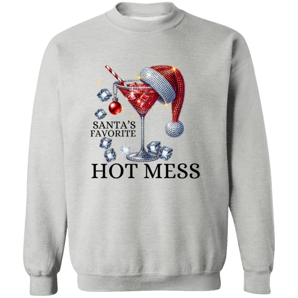 Red Hot Mess Christmas Crewneck Pullover Sweatshirt