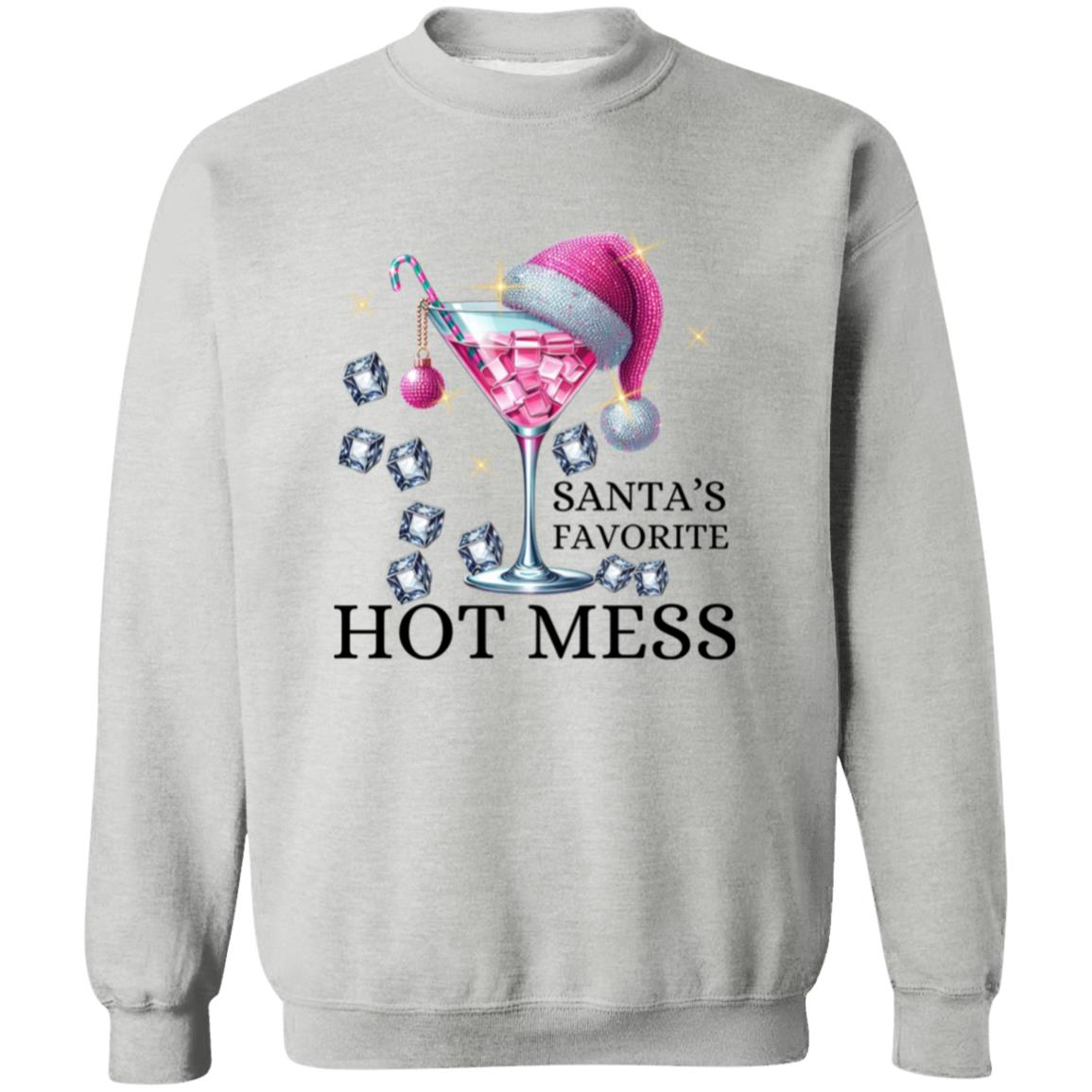 Pink Hot Mess Christmas Crewneck Pullover Sweatshirt